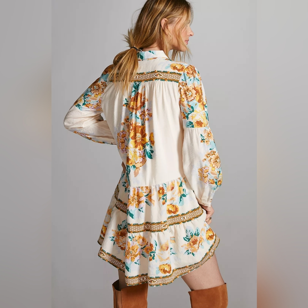 Tiered Mini Shirtdress - Picture 3 of 13